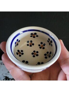 Small Polish Pottery Bowl 2.75" "Petite Floral" Pattern By Manufaktura